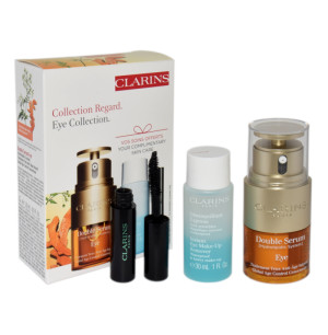 CLARINS SET (Double Serum EYE + Instant EYE MAKE UP Remover + Mascara Supra LIFT & CURL ) serum pielęgnacyjne 20 ml