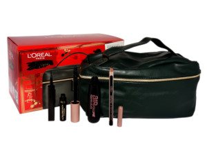 L~OREAL SET (MASCARA BLACK AIR VOLUME 30 H MEGA BLACK+ LE KHOL MIDNIGHT BLACK 101 + SUPERLINER BLACK + KOSMETYCZKA)