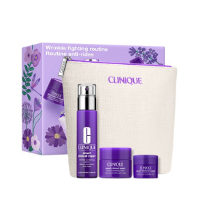 CLINIQUE ZESTAW Wrinkle Fighting Routine zestaw korygujące serum przeciwzmarszczkowe 30ml + krem korygujący zmarszczki 15ml + krem przeciwzmarszczkowy