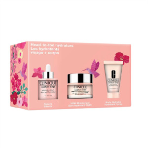 CLINIQUE ZESTAW Moisture Surge Head-To-Toe Hydrators zestaw żelowy krem do twarzy 50ml + balsam do ciała 30ml + serum do twarzy 30ml