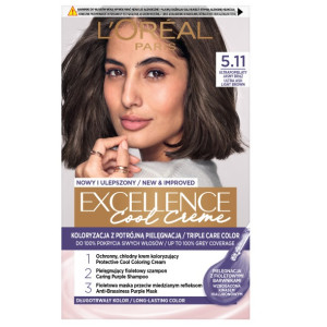 L'Oreal Paris Excellence Cool Creme farba do włosów 5.11 Ultrapopielaty Jasny Brąz