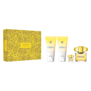 Versace Yellow Diamond zestaw woda toaletowa spray 90ml + balsam do ciała 100ml + żel pod prysznic 100ml + woda toaletowa 5ml
