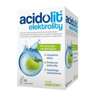 Acidolac Elektrolity dla dzieci w saszetkach suplement diety Jabłkowy 10 saszetek