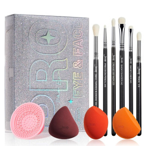 JESSUP Beauty Kit zestaw pędzli i gąbeczek szkatułka T504 10szt