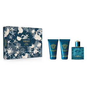 Versace Eros Pour Homme zestaw woda toaletowa spray 50ml + żel pod prysznic 50ml + balsam po goleniu 50ml