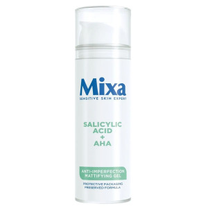 MIXA Matujący żel przeciw niedoskonałościom Kwas salicylowy + kwasy AHA 50ml