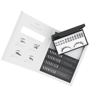 Nanolash DIY Extensions Starter Kit zestaw sztuczne rzęsy 10.12.14mm Divine 36szt. + bonder do rzęs 5ml + sealer do rzęs 5ml + aplikator do rzęs 1szt.