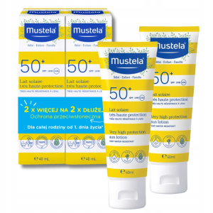 MUSTELA SUN Zestaw mleczko przeciwsłoneczne SPF50 - 2 x 40ml