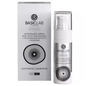 BASICLAB Cosmetology Liftingujące Serum Pod Oczy i Na Powieki z 10% Kompleksem Peptydów i Ceramidami Odżywienie i Ujędrnienie 30 ml