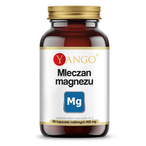 Yango Mleczan magnezu 436 mg układ nerwowy. mięśnie i kości suplement diety 90 kapsułek