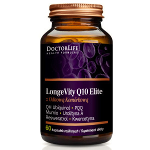 Doctor Life Q10 Elite 500 suplement diety rewitalizujący geny długowieczności 60 kapsułek