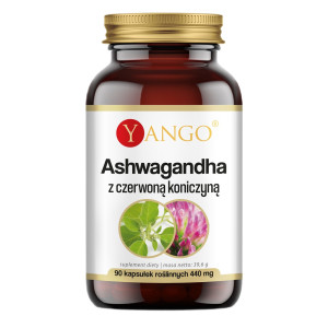 Yango Ashwagandha z czerwoną koniczyną suplement diety 90 kapsułek