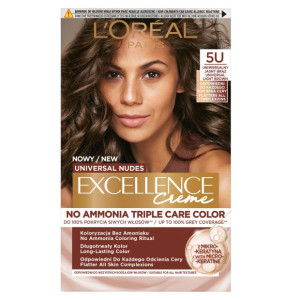 L'Oreal Paris Universal Nudes Excellence Creme pielęgnacyjny krem koloryzujący 5U Uniwersalny Jasny Brąz