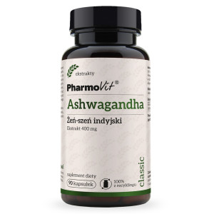 Pharmovit Ashwagandha Żeń-Szeń Indyjski 400 mg suplement diety 90 kapsułek