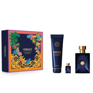 Versace Pour Homme Dylan Blue zestaw woda toaletowa spray 100ml + woda toaletowa spray 10ml + żel pod prysznic 150ml