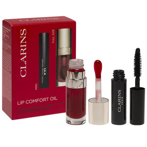 CLARINS SET (LIP COMFORT OIL TEINT 03 CHERRY 7 ML + WONDER VOLUME MASCARA XXL 01 EXTREME BLACK 3 ML)