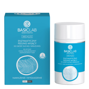 BASICLAB Enzymatyczny peeling myjący do skóry suchej i wrażliwej Nawilżenie i wygładzenie 35 ml