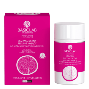 BASICLAB Enzymatyczny peeling myjący do skóry naczynkowej i wrażliwej Wyciszenie i wygładzenie 35 ml