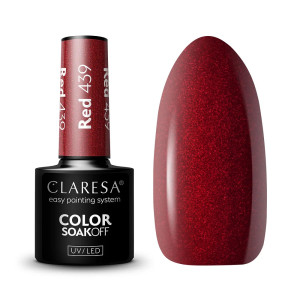 Claresa Color Soak Off UV/LED Red lakier hybrydowy 439 5g