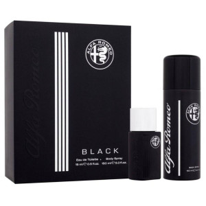 Alfa Romeo Black zestaw woda toaletowa spray 15ml + perfumowany spray do ciała 150ml