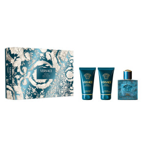 Versace Eros Pour Homme zestaw woda toaletowa spray 50ml + balsam po goleniu 50ml + żel pod prysznic 50ml