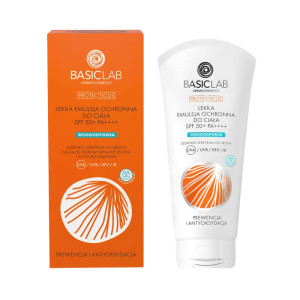 BASICLAB Protecticus Lekka emulsja ochronna do ciała SPF 50+ PA++++ PREWENCJA I ANTYOKSYDACJA 100 ml