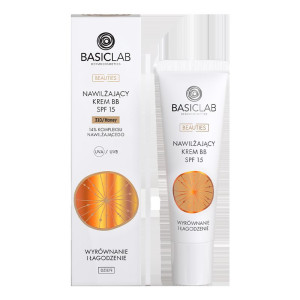 BASICLAB Beauties nawilżający krem bb spf 15, 14% kompleksu nawilżającego 310/honey 33 ml
