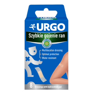 URGO Szybkie gojenie ran, opatrunek z kompresem hydrokoloidowym 8 szt.