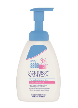 Sebamed Baby Face & Body Wash Foam delikatna pianka do mycia ciała i twarzy dla dzieci 400ml