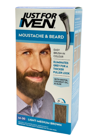 JUST FOR MEN Żel Koloryzujący Do Wąsów i Brody - Średni Jasny Brąz (M-30)