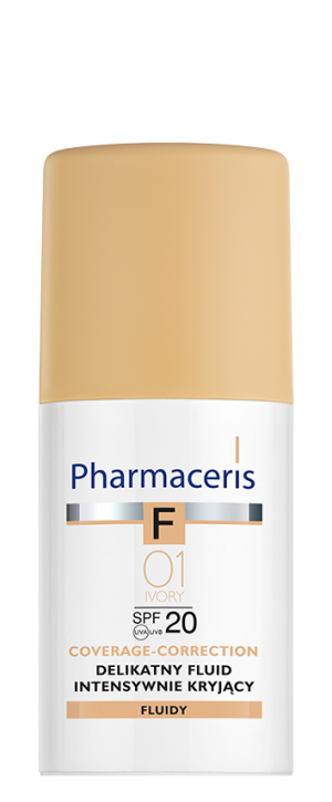 PHARMACERIS F COVERAGE-CORRECTION Fluid Intensywnie Kryjący 01 IVORY SPF20 - 30 ml