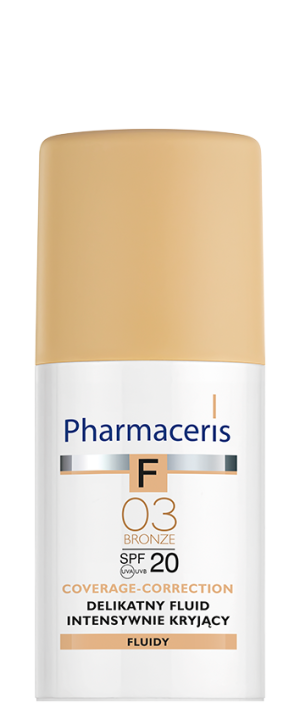 PHARMACERIS F COVERAGE-CORRECTION Fluid Intensywnie Kryjący 03 BRONZE SPF20 - 30 ml
