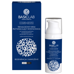 BASICLAB Trehalozowy Krem 3% Glukonolakton 2% Pentawityna Lekka Konsystencja Regeneracja i Nawilżenie - 50ml