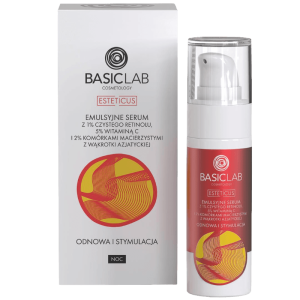 BasicLab Emulsyjne Serum Z 1% Czystego Retinolu, 5% Witaminą C i 2% Komórkami Macierzystymi - 30 ml