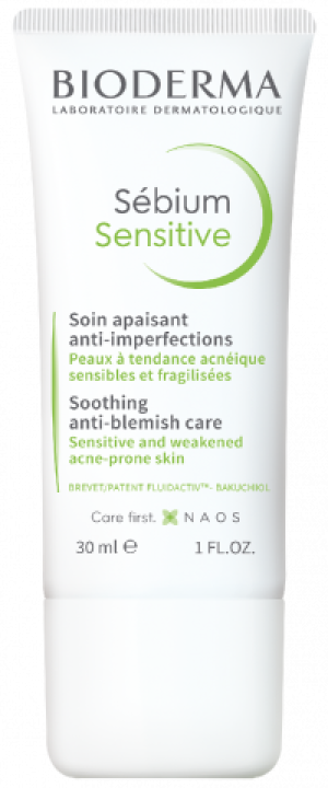 BIODERMA SEBIUM SENSITIVE Łagodzący Krem Do Skóry Trądzikowej - 30 ml