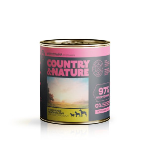 850 g Bezzbożowa mokra karma - wieprzowina ze szpinakiem - COUNTRY&NATURE