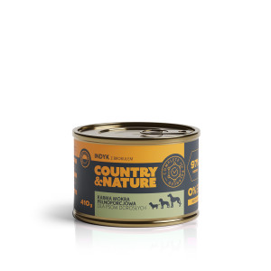 410 g Bezzbożowa mokra karma - indyk z brokułem - COUNTRY&NATURE