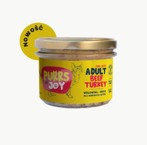 200 g Purrs of Joy - bezzbożowa mokra karma dla kota - wołowina-indyk w słoiku 200 g - CONI