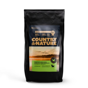 9 kg COUNTRY&NATURE Duck with Turkey Recipe 9 kg - Kaczka z Indykiem - hypoalergiczna karma dla psów ras małych i średnich 9 kg Karma dla psów z alergią pokarmową