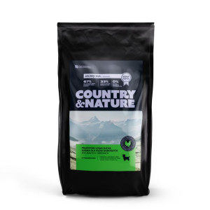 9 kg COUNTRY&NATURE Lamb with Turkey Recipe 9 kg - Jagnięcina z Indykiem - hypoalergiczna karma dla psów ras małych i średnich 9 kg Karma dla psów z alergią pokarmową