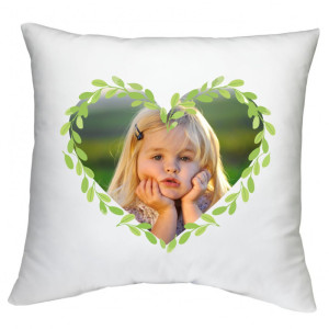 Biała poduszka dekoracyjna ze zdjęciem 40×40 cm 180 g/m² poliester – personalizowany prezent do przytulania