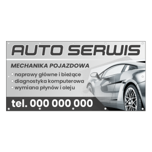 Gotowy baner reklamowy 2x1m wzór do edycji serwis – szybka promocja