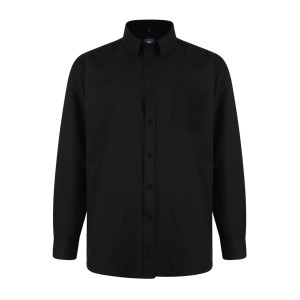 Duża męska koszula długi rękaw gładka Kam 664 czarna (3XL) | 3XL