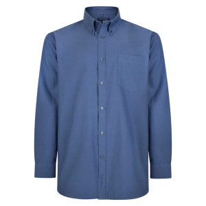 Duża męska koszula długi rękaw gładka Kam 664 granatowa (8XL) | 8XL