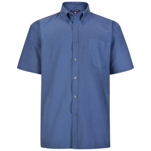 Duża koszula męska gładka z krótkim rękawem Kam 663 granatowa (3XL) | 3XL