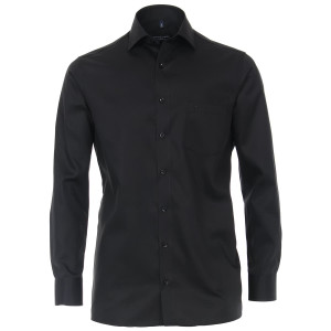 Duża męska gładka koszula długi rękaw Casa Moda 6880-800 czarna (50R) | 50R