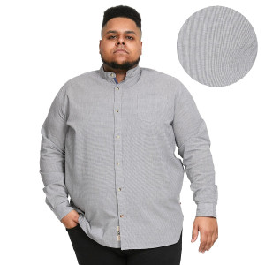 Duża męska koszula w pepitkę z długim rękawem Duke D555 Jerry szara (4XL) | 4XL