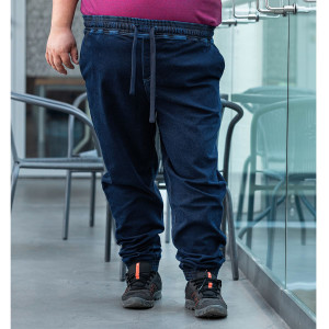 Duże spodnie jeansowe Joggery Viking granatowe (3XL) | 3XL