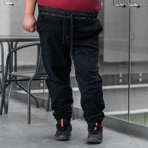 Duże spodnie jeansowe Joggery Viking czarne (3XL) | 3XL