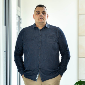Duża koszula męska z długim rękawem gładka Duke D555 Jacob granatowa (5XL) | 5XL